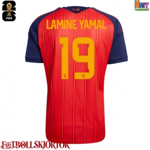 Spanien Lamine Yamal #19 Hemmatröja VM 2026 Kortärmad